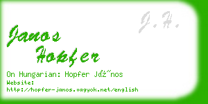 janos hopfer business card